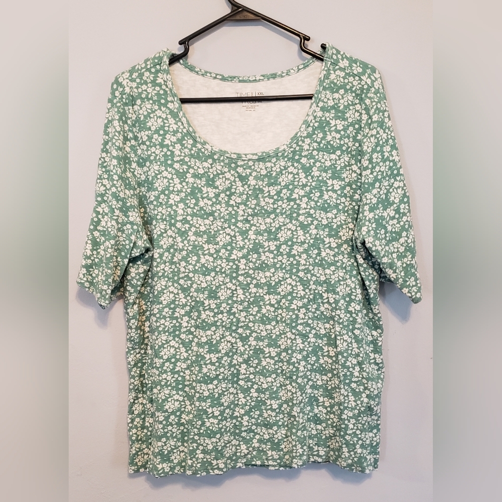 Time and Tru Women's Scoop Neck Elbow Sleeve Top | 2X